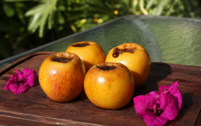 Manzanas al horno con mermelada de flor de Jamaica